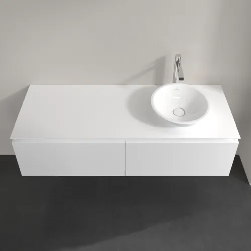 VILLEROY BOCH Legato toaletní skříňka, 2 výsuvy, 1400 x 380 x 500 mm, bílá matná / bílá matná #B58900MS, obrázek 4