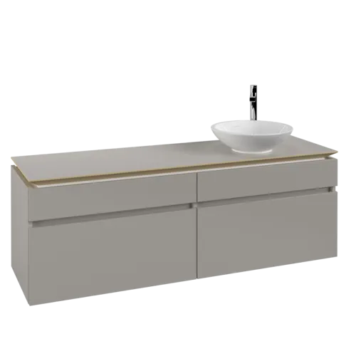 VILLEROY BOCH Legato toaletní skříňka, 4 výsuvy, 1600 x 550 x 500 mm, Soft Grey / Soft Grey #B59800VK