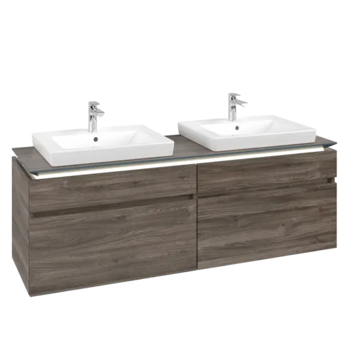 VILLEROY BOCH Legato toaletní skříňka, s osvětlením, 4 výsuvy, 1600 x 550 x 500 mm, Kamenný dub / Kamenný dub #B693L0RK