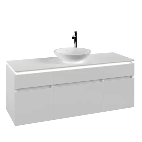 VILLEROY BOCH Legato toaletní skříňka, s osvětlením, 5 výsuvů, 1400 x 550 x 500 mm, bílá matná / bílá matná #B586L0MS