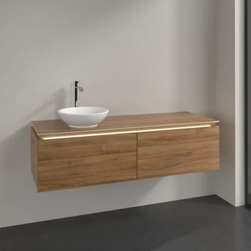 VILLEROY BOCH Legato toaletní skříňka, s osvětlením, 2 výsuvy, 1400 x 380 x 500 mm, dub Kansas / dub Kansas #B587L0RH, obrázek 2