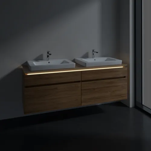 VILLEROY BOCH Legato toaletní skříňka, s osvětlením, 4 výsuvy, 1600 x 550 x 500 mm, dub Kansas / dub Kansas #B693L0RH, obrázek 3