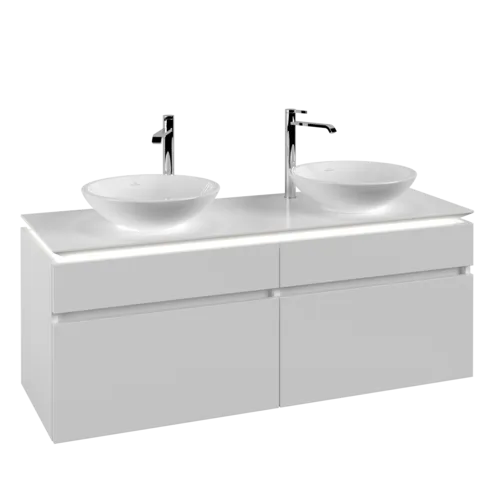 VILLEROY BOCH Legato toaletní skříňka, s osvětlením, 4 výsuvy, 1400 x 550 x 500 mm, bílá matná / bílá matná #B592L0MS