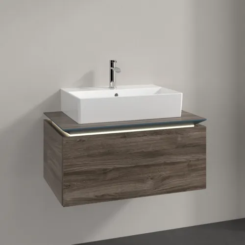 VILLEROY BOCH Legato toaletní skříňka, s osvětlením, 1 zásuvka, 800 x 380 x 500 mm, Kamenný dub / Kamenný dub #B601L0RK, obrázek 2