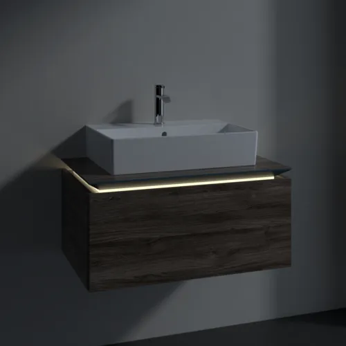 VILLEROY BOCH Legato toaletní skříňka, s osvětlením, 1 zásuvka, 800 x 380 x 500 mm, Kamenný dub / Kamenný dub #B601L0RK, obrázek 3