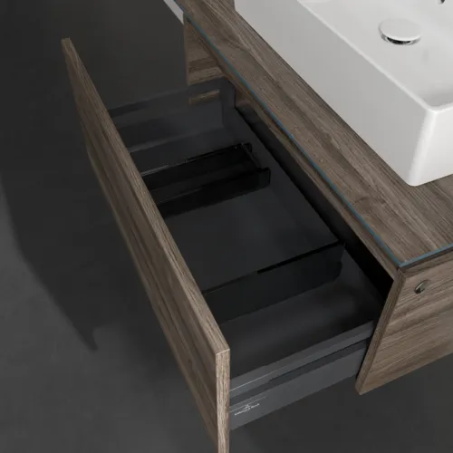 VILLEROY BOCH Legato toaletní skříňka, s osvětlením, 1 zásuvka, 800 x 380 x 500 mm, Kamenný dub / Kamenný dub #B601L0RK, obrázek 5