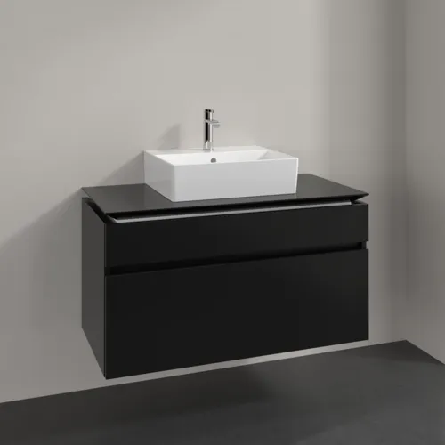 VILLEROY BOCH Legato toaletní skříňka, 2 výsuvy, 1000 x 550 x 500 mm, černý matný lak / černý matný lak #B60400PD, obrázek 2
