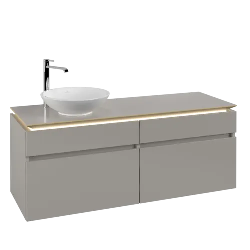 VILLEROY BOCH Legato toaletní skříňka, s osvětlením, 4 výsuvy, 1400 x 550 x 500 mm, Soft Grey / Soft Grey #B588L0VK