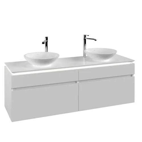 VILLEROY BOCH Legato toaletní skříňka, s osvětlením, 4 výsuvy, 1600 x 550 x 500 mm, bílá matná / bílá matná #B600L0MS