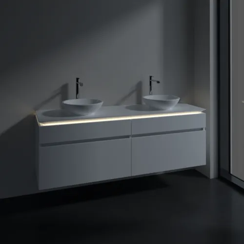 VILLEROY BOCH Legato toaletní skříňka, s osvětlením, 4 výsuvy, 1600 x 550 x 500 mm, bílá matná / bílá matná #B600L0MS, obrázek 3