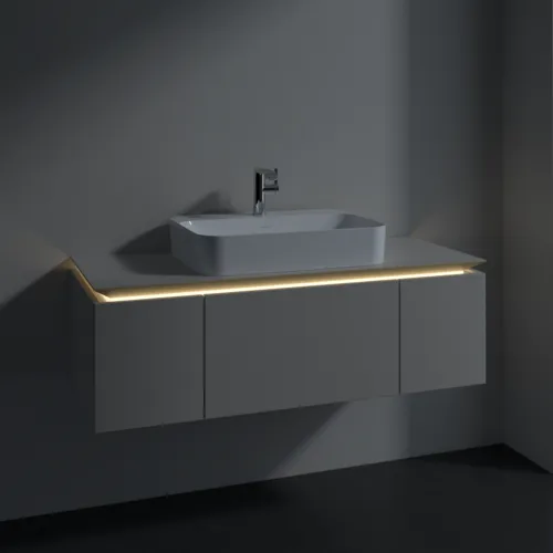 VILLEROY BOCH Legato toaletní skříňka, s osvětlením, 3 výsuvy, 1200 x 380 x 500 mm, Soft Grey / Soft Grey #B757L0VK, obrázek 3