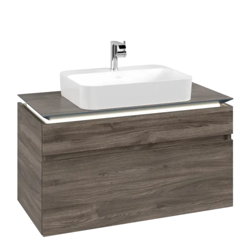 VILLEROY BOCH Legato toaletní skříňka, s osvětlením, 2 výsuvy, 1000 x 550 x 500 mm, Kamenný dub / Kamenný dub #B756L0RK