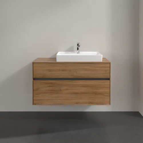 VILLEROY BOCH Umyvadlová skříňka Collaro, s osvětlením, 2 výsuvy, 1000 x 548 x 500 mm, dub Kansas #C018B0RH, obrázek 3