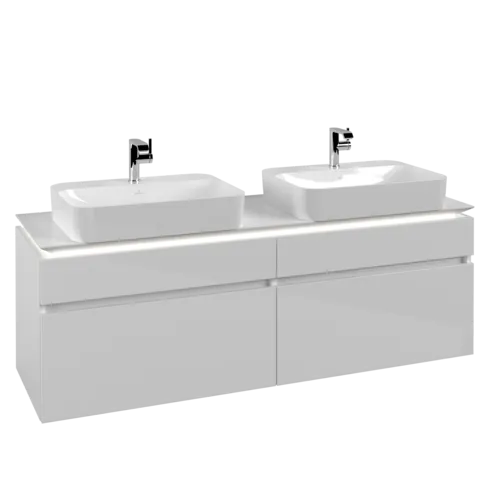 VILLEROY BOCH Legato toaletní skříňka, s osvětlením, 4 výsuvy, 1600 x 550 x 500 mm, lesklá bílá / lesklá bílá #B768L0DH