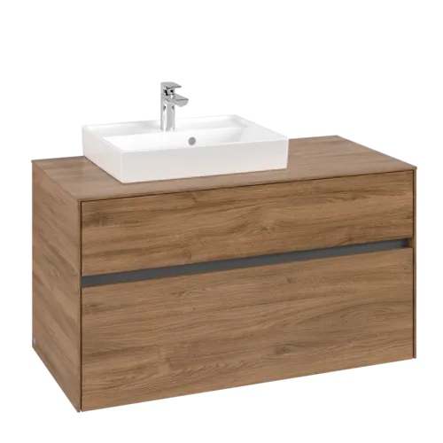 VILLEROY BOCH Toaletní skříňka Collaro, 2 výsuvy, 1000 x 548 x 500 mm, dub Kansas #C01400RH