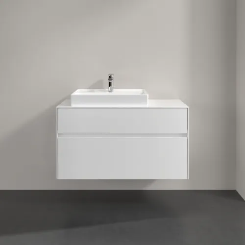 VILLEROY BOCH Umyvadlová skříňka Collaro, 2 zásuvky, 1000 x 548 x 500 mm, lesklá bílá / lesklá bílá #C01700DH, obrázek 3