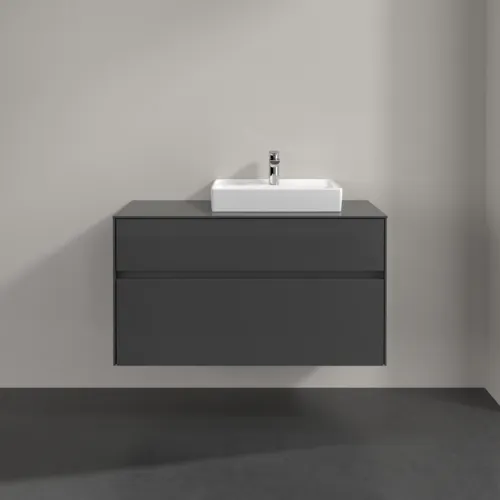VILLEROY BOCH Toaletní skříňka Collaro, s osvětlením, 2 výsuvy, 1000 x 548 x 500 mm, lesklá šedá / lesklá šedá #C015B0FP, obrázek 3