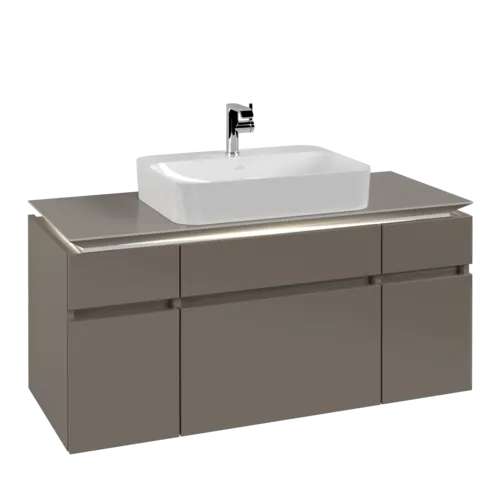 VILLEROY BOCH Legato toaletní skříňka, s osvětlením, 5 výsuvů, 1200 x 550 x 500 mm, Truffle Grey / Truffle Grey #B758L0VG