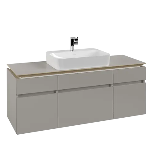 VILLEROY BOCH Legato toaletní skříňka, 5 výsuvů, 1400 x 550 x 500 mm, Soft Grey / Soft Grey #B76000VK
