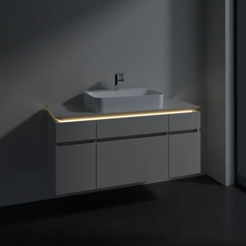 VILLEROY BOCH Legato toaletní skříňka, s osvětlením, 5 výsuvů, 1200 x 550 x 500 mm, Soft Grey / Soft Grey #B758L0VK, obrázek 3