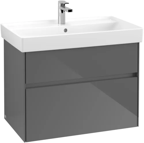 VILLEROY BOCH Toaletní skříňka Collaro, 2 výsuvy, 754 x 546 x 444 mm, lesklá šedá #C01000FP