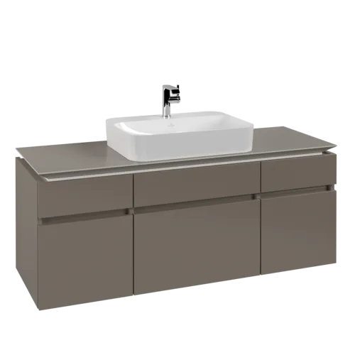 VILLEROY BOCH Legato toaletní skříňka, 5 výsuvů, 1400 x 550 x 500 mm, Truffle Grey / Truffle Grey #B76000VG