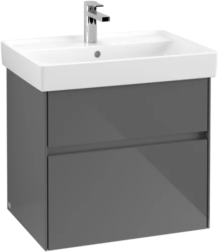 VILLEROY BOCH Toaletní skříňka Collaro, s osvětlením, 2 výsuvy, 604 x 546 x 444 mm, lesklá šedá #C009B0FP