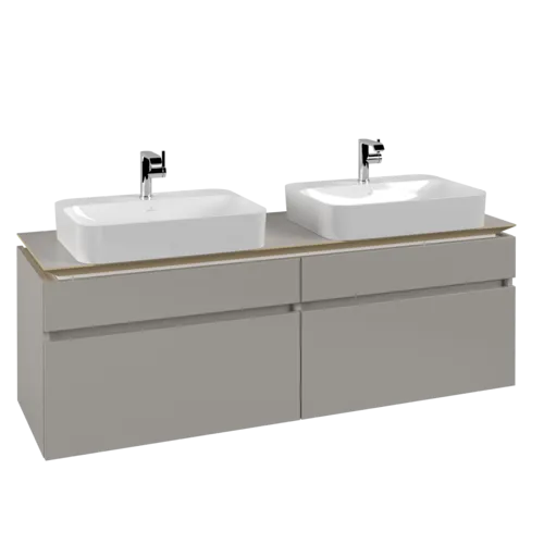 VILLEROY BOCH Legato toaletní skříňka, 4 výsuvy, 1600 x 550 x 500 mm, Soft Grey / Soft Grey #B76800VK