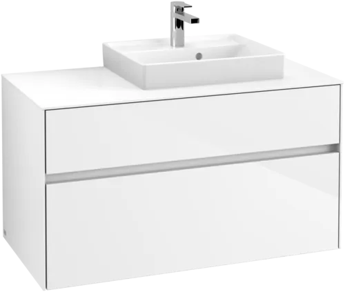 VILLEROY BOCH Collaro toaletní skříňka, s osvětlením, 2 výsuvy, 1000 x 548 x 500 mm, lesklá bílá / lesklá bílá #C015B0DH