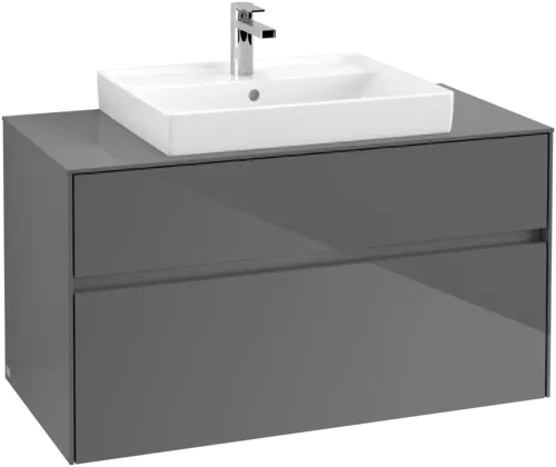 VILLEROY BOCH Toaletní skříňka Collaro, 2 výsuvy, 1000 x 548 x 500 mm, lesklá šedá / lesklá šedá #C01900FP