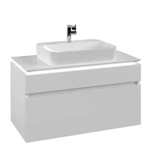 VILLEROY BOCH Legato toaletní skříňka, s osvětlením, 2 výsuvy, 1000 x 550 x 500 mm, bílá matná / bílá matná #B756L0MS