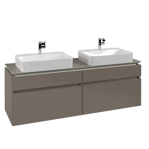 VILLEROY BOCH Legato toaletní skříňka, 4 výsuvy, 1600 x 550 x 500 mm, Truffle Grey / Truffle Grey #B76800VG