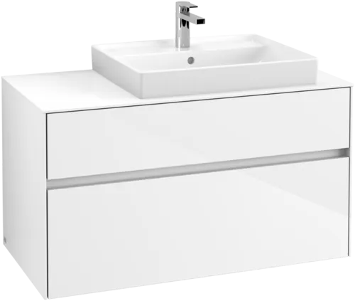 VILLEROY BOCH Umyvadlová skříňka Collaro, 2 zásuvky, 1000 x 548 x 500 mm, lesklá bílá / lesklá bílá #C01800DH