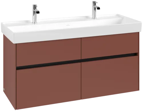 VILLEROY BOCH Toaletní skříňka Collaro, 4 výsuvy, 1154 x 546 x 444 mm, vínově červená #C01200AH