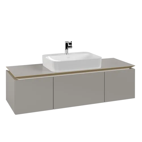 VILLEROY BOCH Legato toaletní skříňka, 3 výsuvy, 1400 x 380 x 500 mm, Soft Grey / Soft Grey #B75900VK