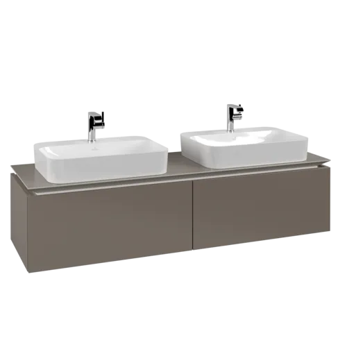 VILLEROY BOCH Legato toaletní skříňka, 2 výsuvy, 1600 x 380 x 500 mm, Truffle Grey / Truffle Grey #B76700VG