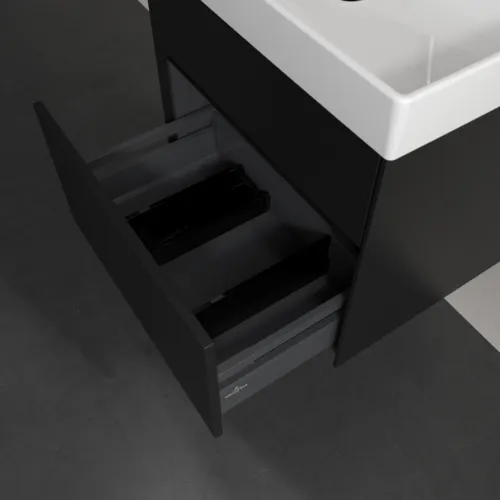 VILLEROY BOCH Toaletní skříňka Collaro, 2 výsuvy, 604 x 546 x 444 mm, Volcano Black #C00900VL, obrázek 6