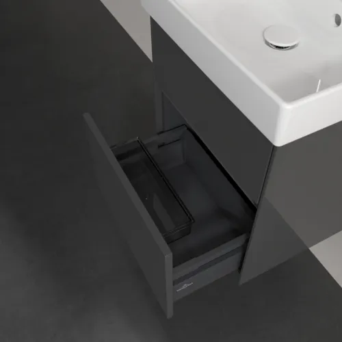 VILLEROY BOCH Toaletní skříňka Collaro, 2 výsuvy, 460 x 546 x 374 mm, lesklá šedá #C00600FP, obrázek 6