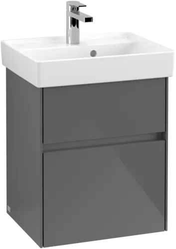 VILLEROY BOCH Toaletní skříňka Collaro, 2 výsuvy, 460 x 546 x 374 mm, lesklá šedá #C00600FP