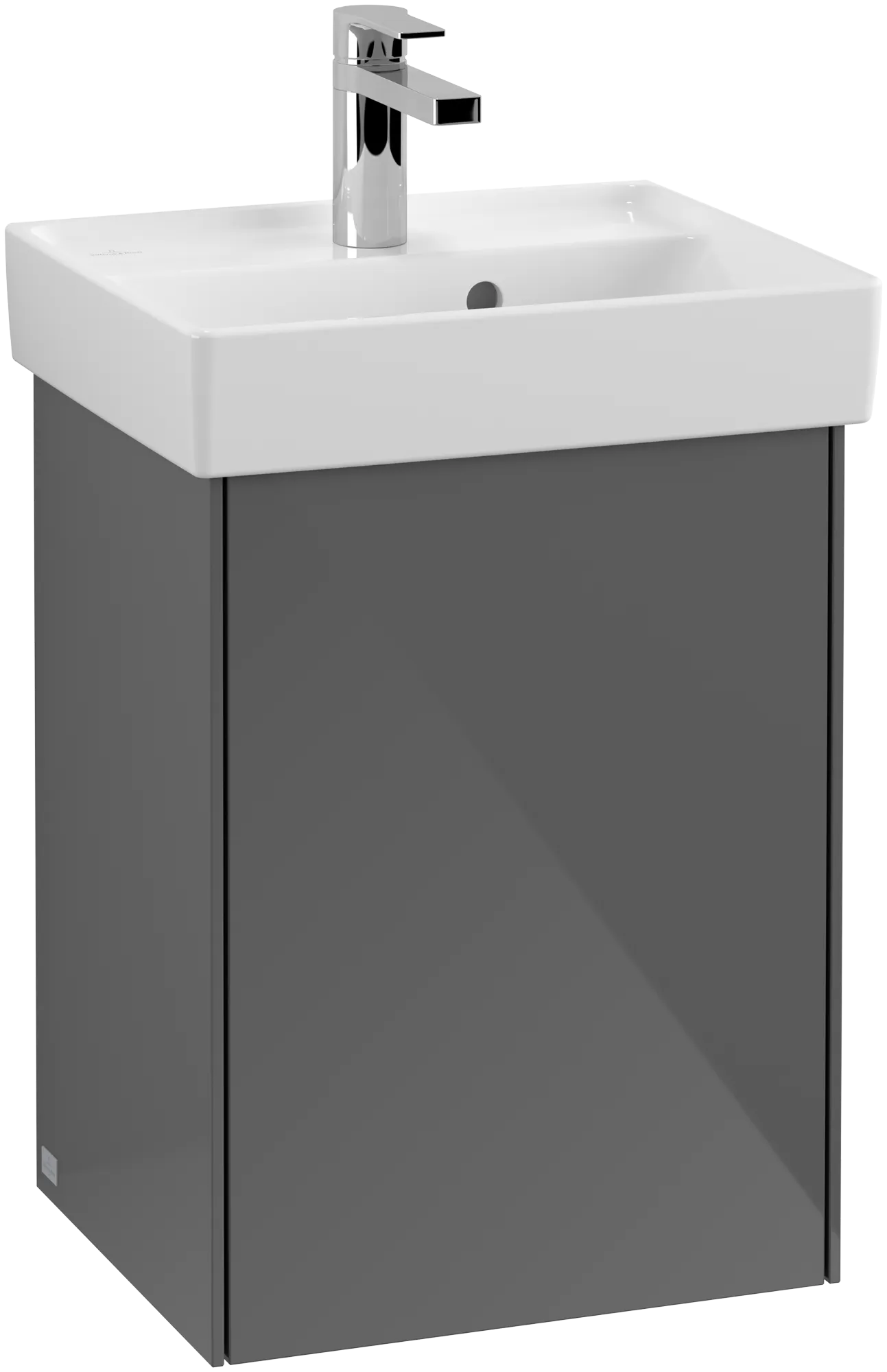 VILLEROY BOCH Toaletní skříňka Collaro, 1 dvířka, 410 x 546 x 344 mm, lesklá šedá #C00501FP