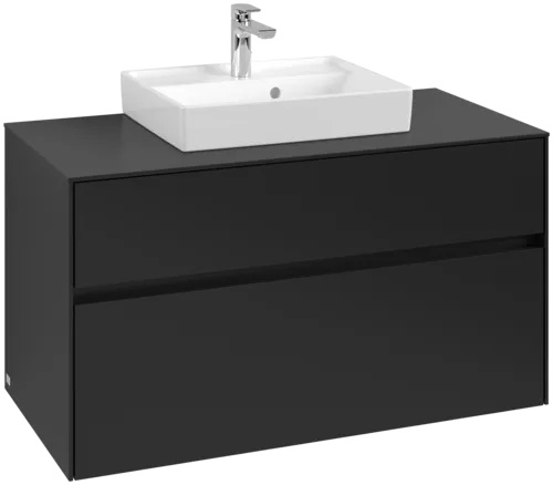 VILLEROY BOCH Collaro toaletní skříňka, 2 výsuvy, 1000 x 548 x 500 mm, Volcano Black / Volcano Black #C01600VL