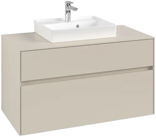 VILLEROY BOCH Toaletní skříňka Collaro, 2 výsuvy, 1000 x 548 x 500 mm, Cashmere Grey / Cashmere Grey #C01600VN