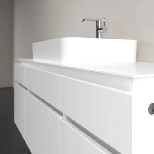 VILLEROY BOCH Legato toaletní skříňka, s osvětlením, 5 výsuvů, 1400 x 550 x 500 mm, bílá matná / bílá matná #B760L0MS, obrázek 4