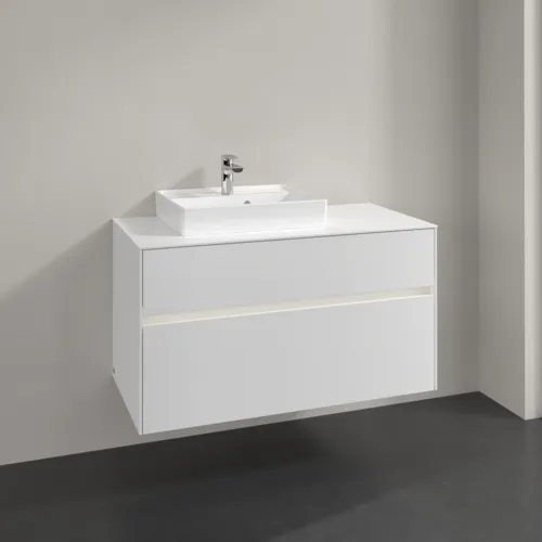 VILLEROY BOCH Collaro toaletní skříňka, s osvětlením, 2 výsuvy, 1000 x 548 x 500 mm, bílá matná / bílá matná #C014B0MS, obrázek 2