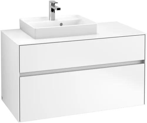 VILLEROY BOCH Collaro toaletní skříňka, s osvětlením, 2 výsuvy, 1000 x 548 x 500 mm, bílá matná / bílá matná #C014B0MS
