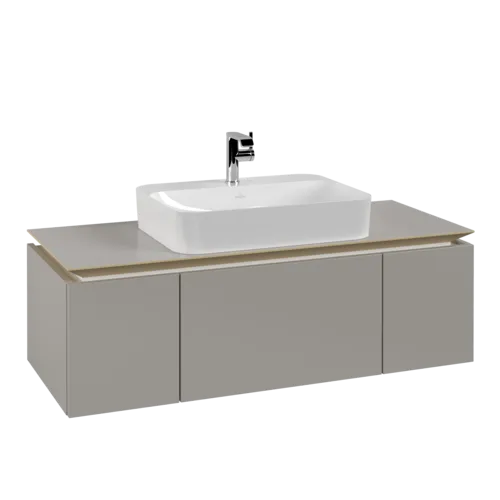 VILLEROY BOCH Legato toaletní skříňka, 3 výsuvy, 1200 x 380 x 500 mm, Soft Grey / Soft Grey #B75700VK