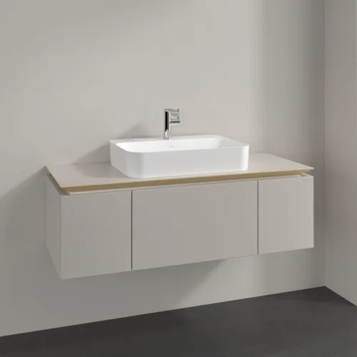 VILLEROY BOCH Legato toaletní skříňka, 3 výsuvy, 1200 x 380 x 500 mm, Soft Grey / Soft Grey #B75700VK, obrázek 2