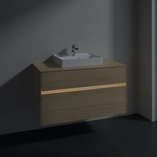 VILLEROY BOCH Toaletní skříňka Collaro, s osvětlením, 2 výsuvy, 1000 x 548 x 500 mm, severský dub / severský dub #C016B0VJ, obrázek 5