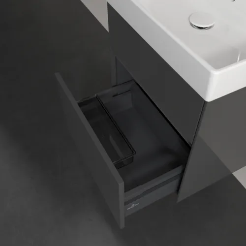 VILLEROY BOCH Toaletní skříňka Collaro, 2 výsuvy, 510 x 546 x 414 mm, lesklá šedá #C00700FP, obrázek 6