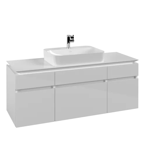 VILLEROY BOCH Legato toaletní skříňka, 5 výsuvů, 1400 x 550 x 500 mm, lesklá bílá / lesklá bílá #B76000DH